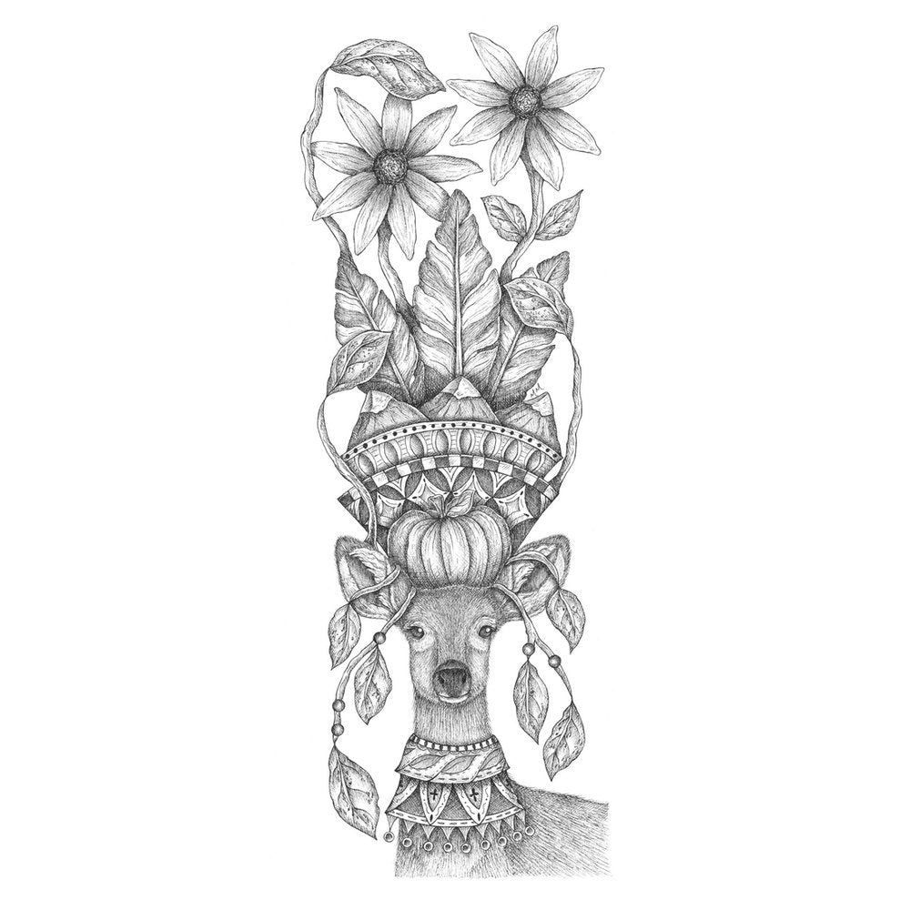 Autumn Empress Deer Wood Bookmark