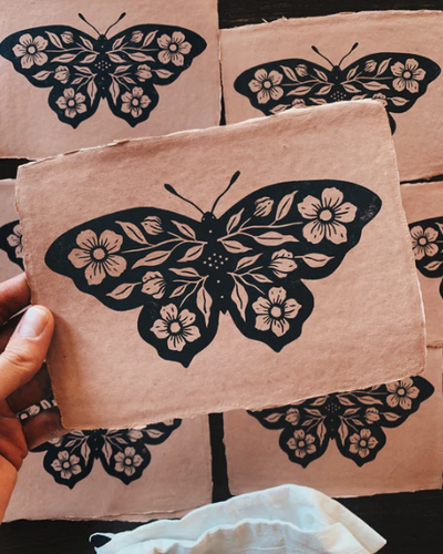 Butterfly Block Print