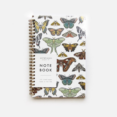 Butterfly & Moth Spiral Notebook - Lined