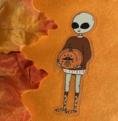 Come in Peace Pumpkin Sticker