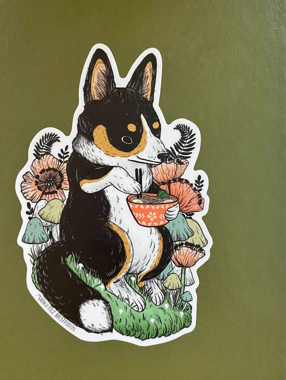 Corgi Ramen Sticker