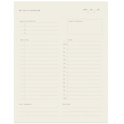 Daily Overview Planner Notepad