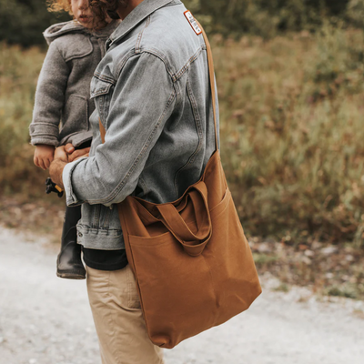 Double Pocket Tote Bag - Nutmeg