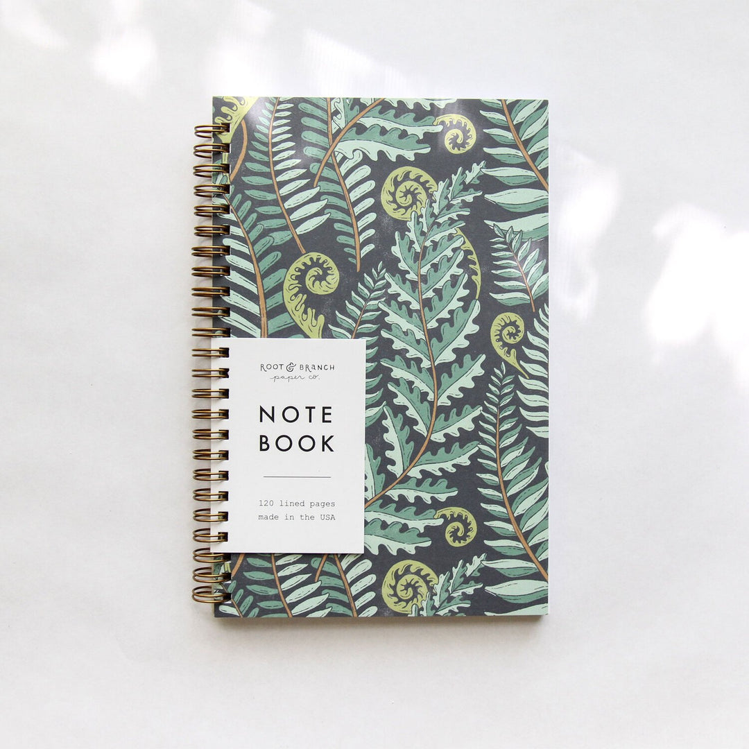 Forest Fern Spiral Notebook - Lined