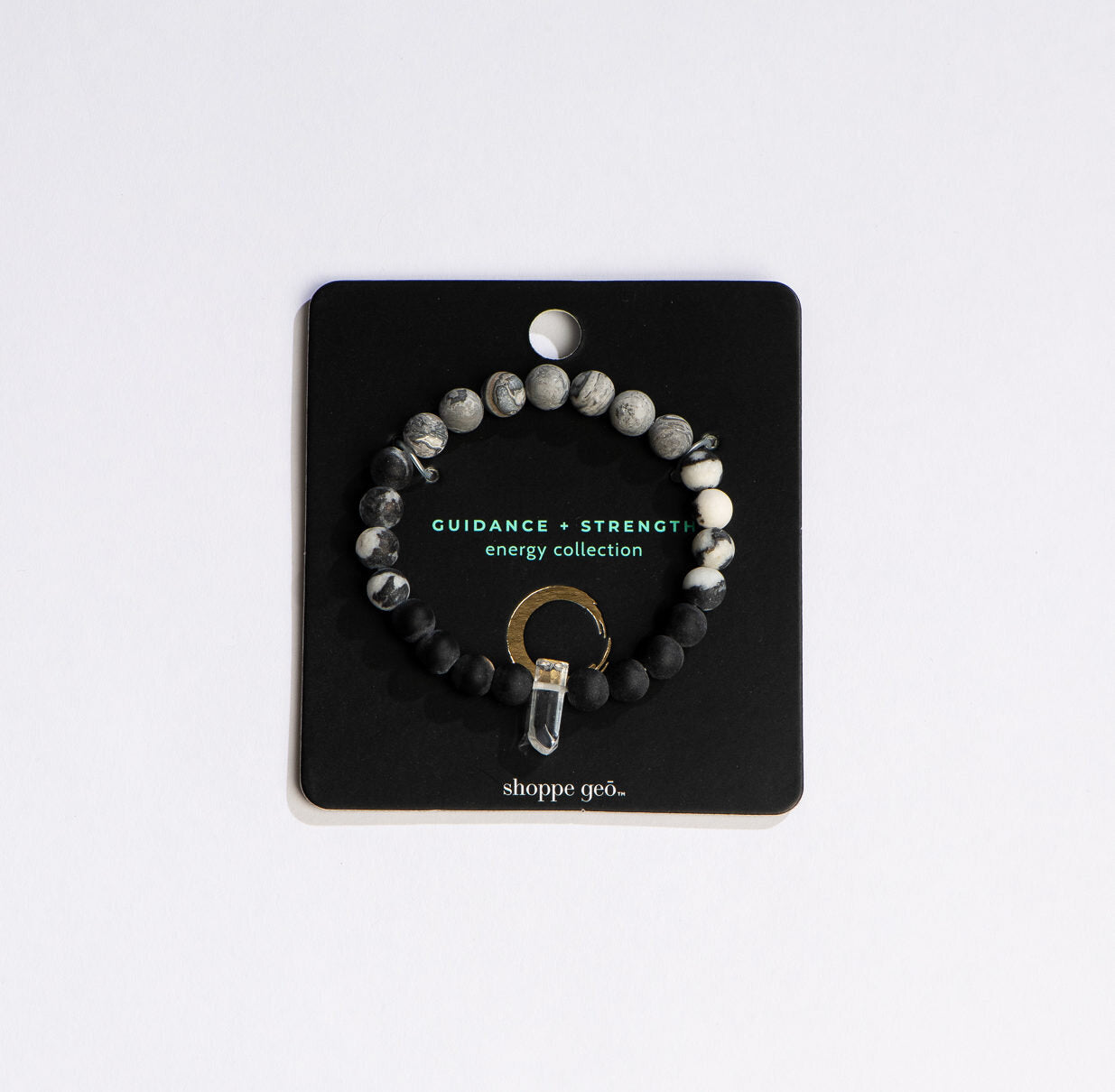Guidance + Strength Black Crystal Bracelet