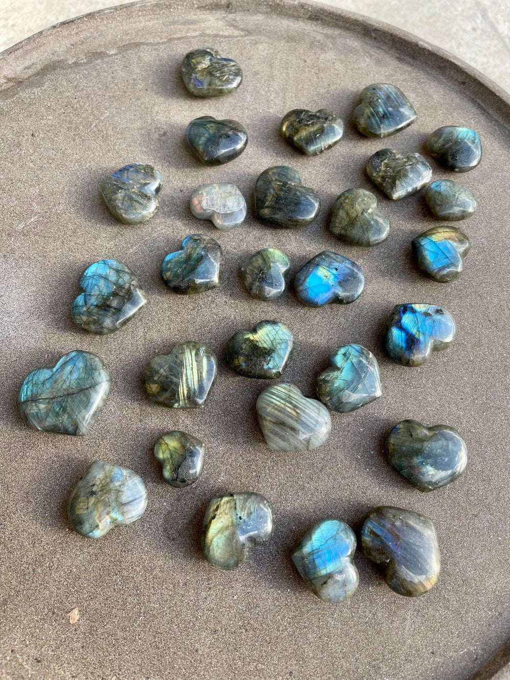 Labradorite - Heart Carvings