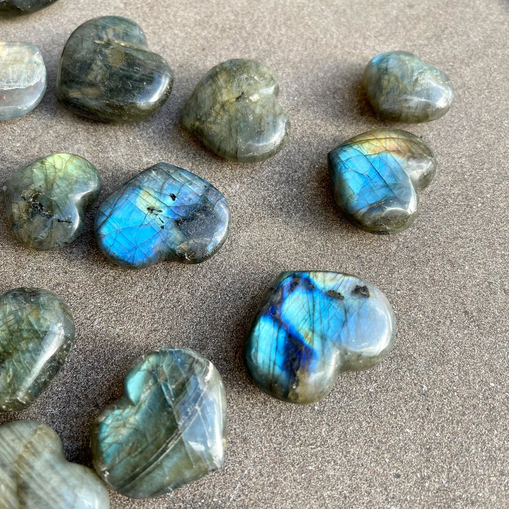 Labradorite - Heart Carvings