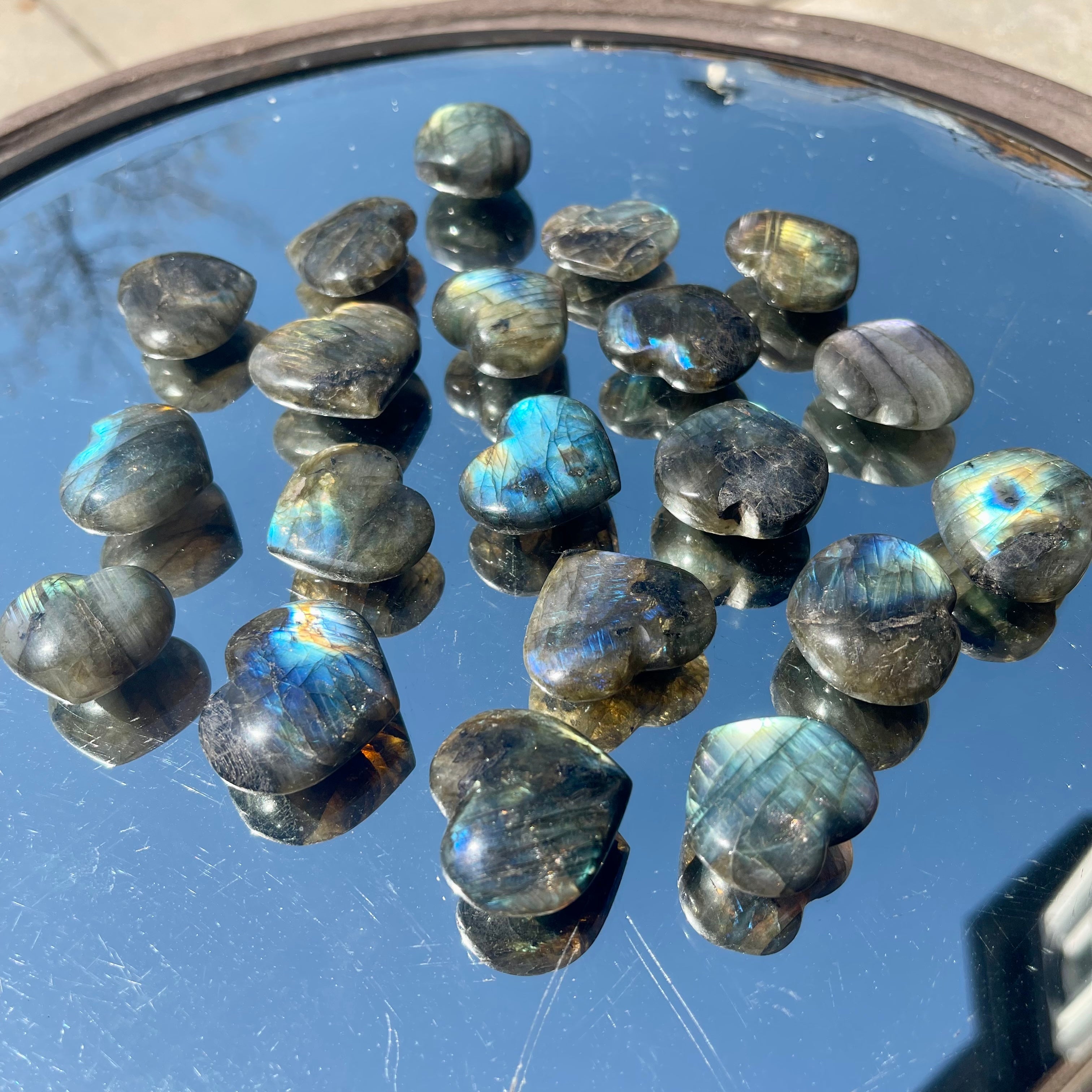 Labradorite - Heart Carvings