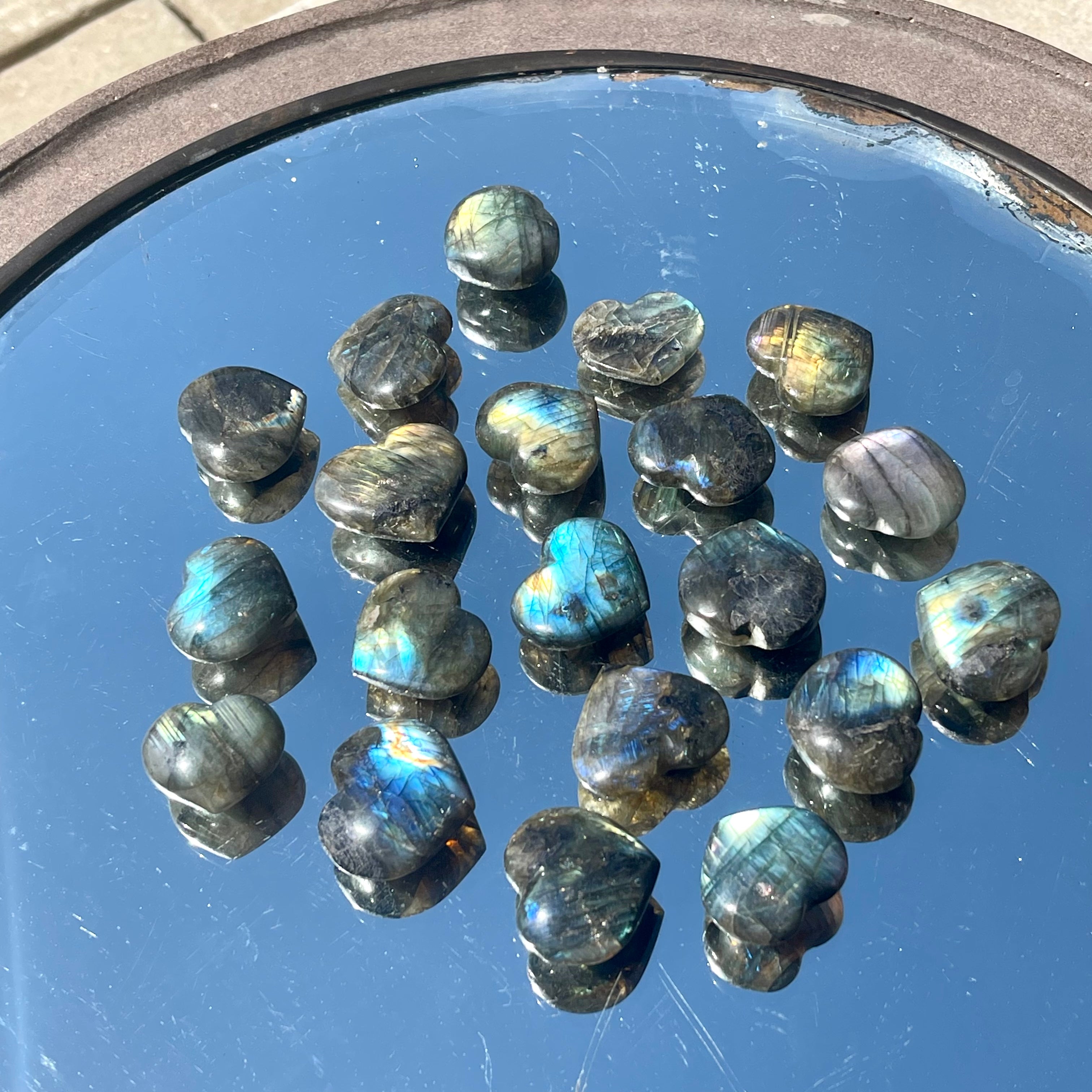 Labradorite - Heart Carvings