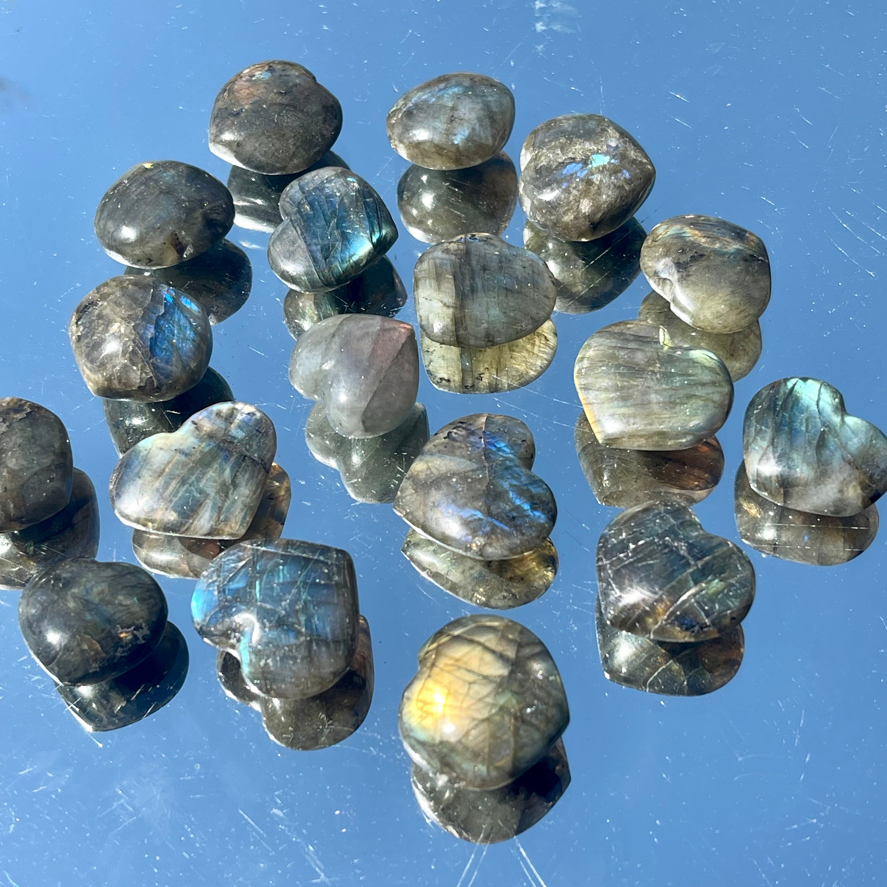 Labradorite - Heart Carvings