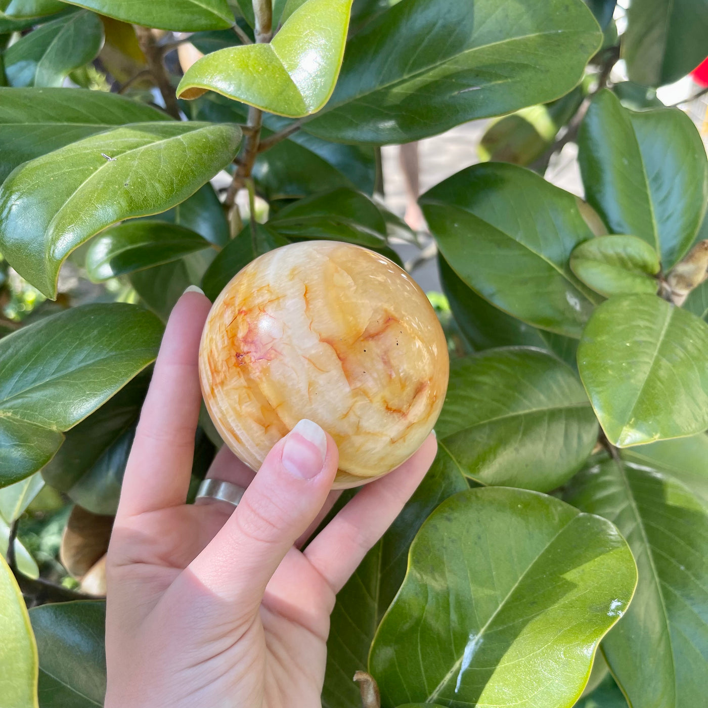 Frozen Inferno Carnelian Sphere