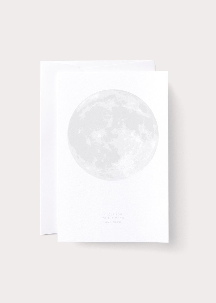 Letterpress Moon Card