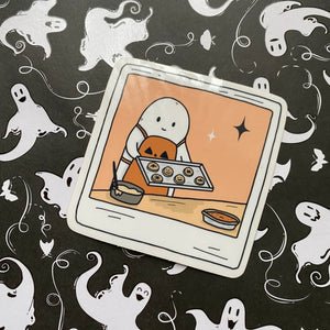 Baking Ghostie Polaroid Sticker