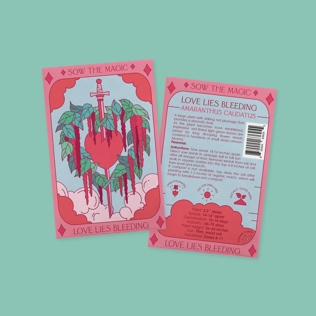 Love Lies Bleeding Tarot Seed Packet