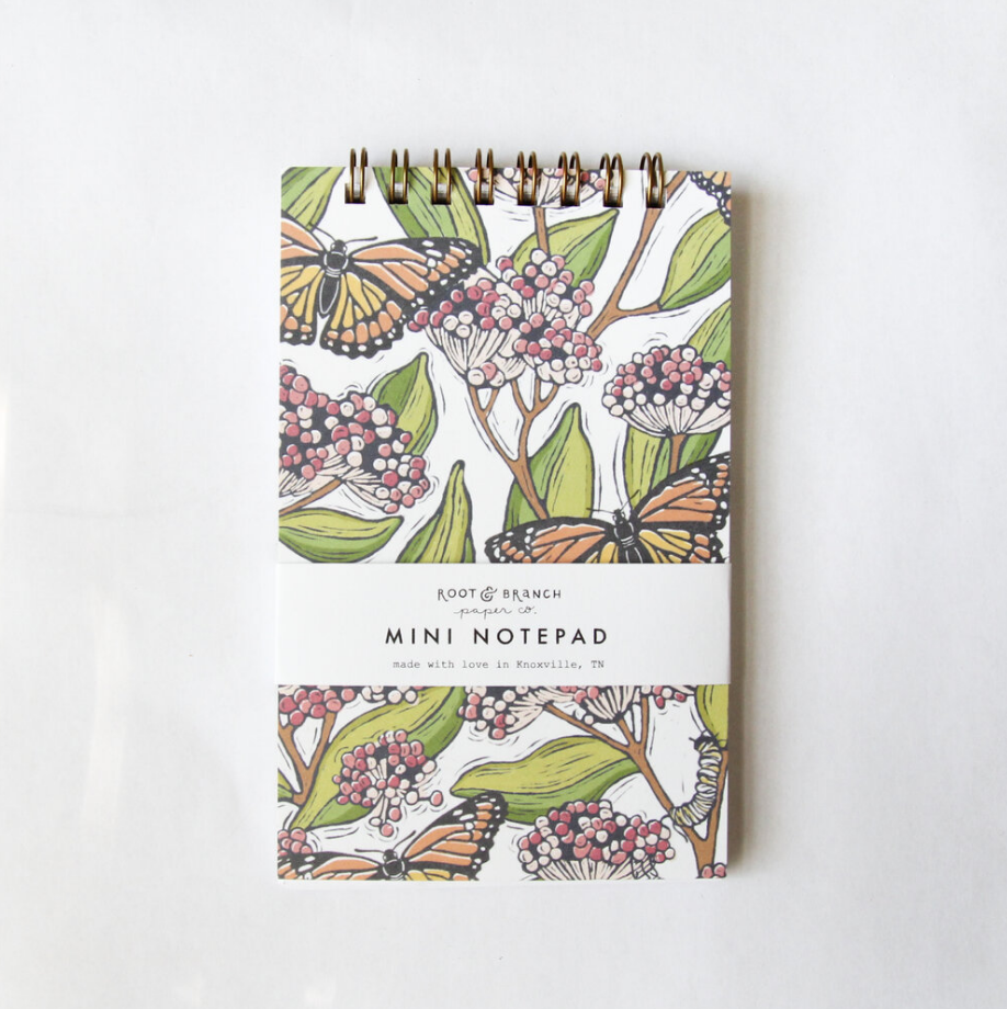 Monarch & Milkweed Mini Spiral Notepad