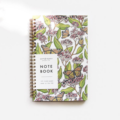Monarch & Milkweed Spiral Notebook - Lined