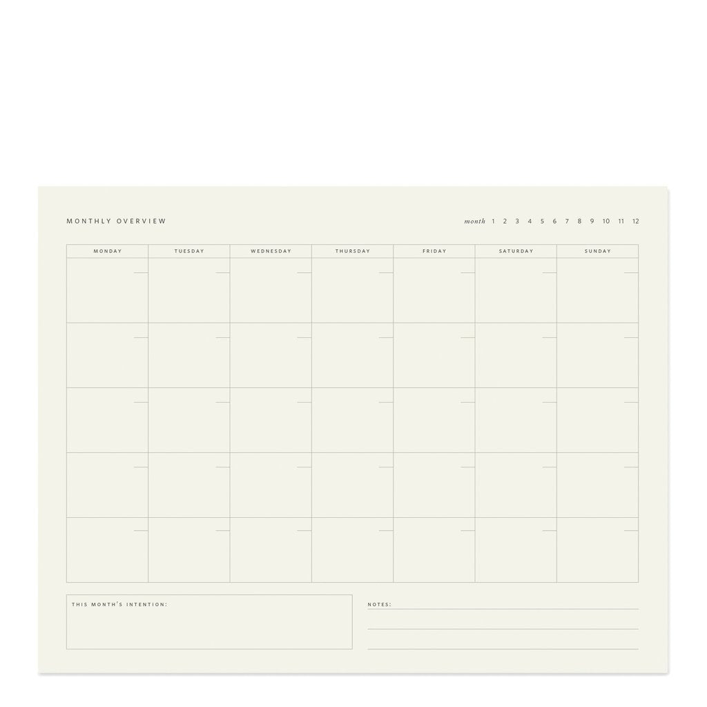 Monthly Overview Notepad – Of Aspen Curated Gifts