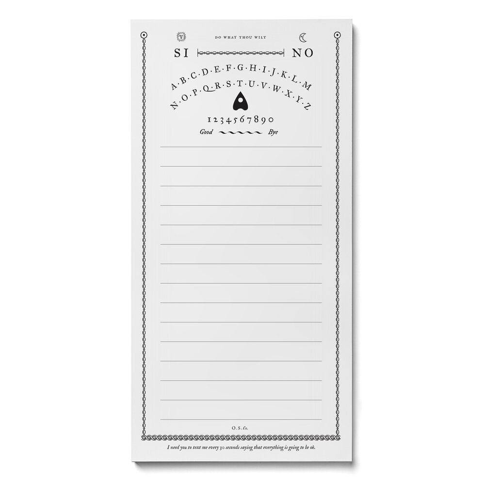 Ouija Board Notepad