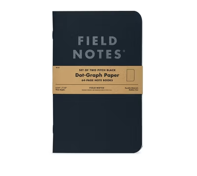 Pitch Black Field Notes Notebook Set - Dot Grid
