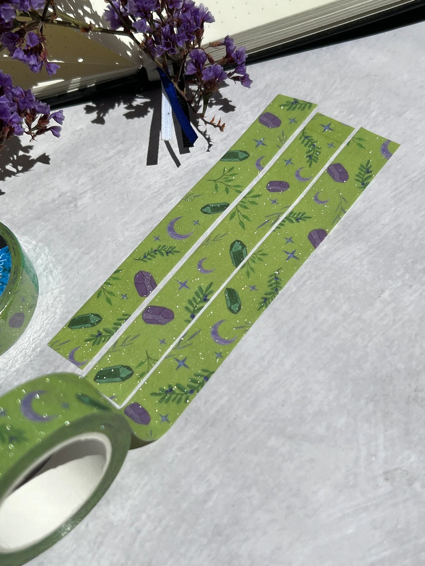 Plants and Crystals Glitter Washi Tape