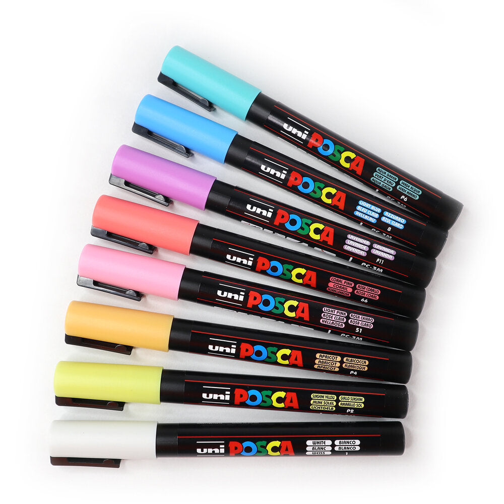 POSCA Fine PC-3M Art Paint Marker Pens Gift Set of 4 Pastel Tones