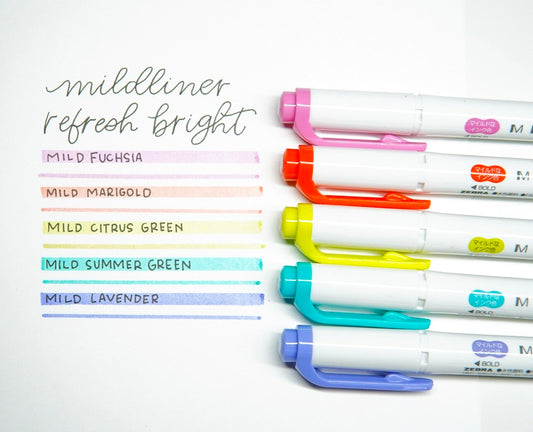 Zebra Mildliner Highlighter Packs - Refresh Bright