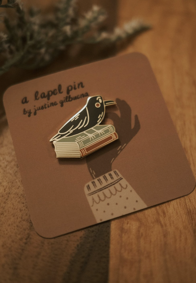 Literary Raven Pin