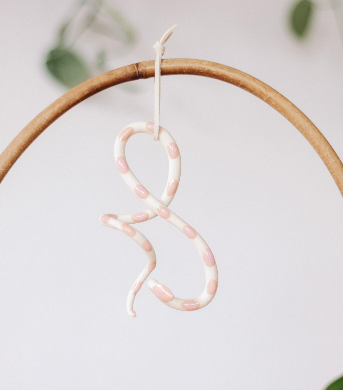 Hanging Ceramic Snake Ornaments - Sofie Pink
