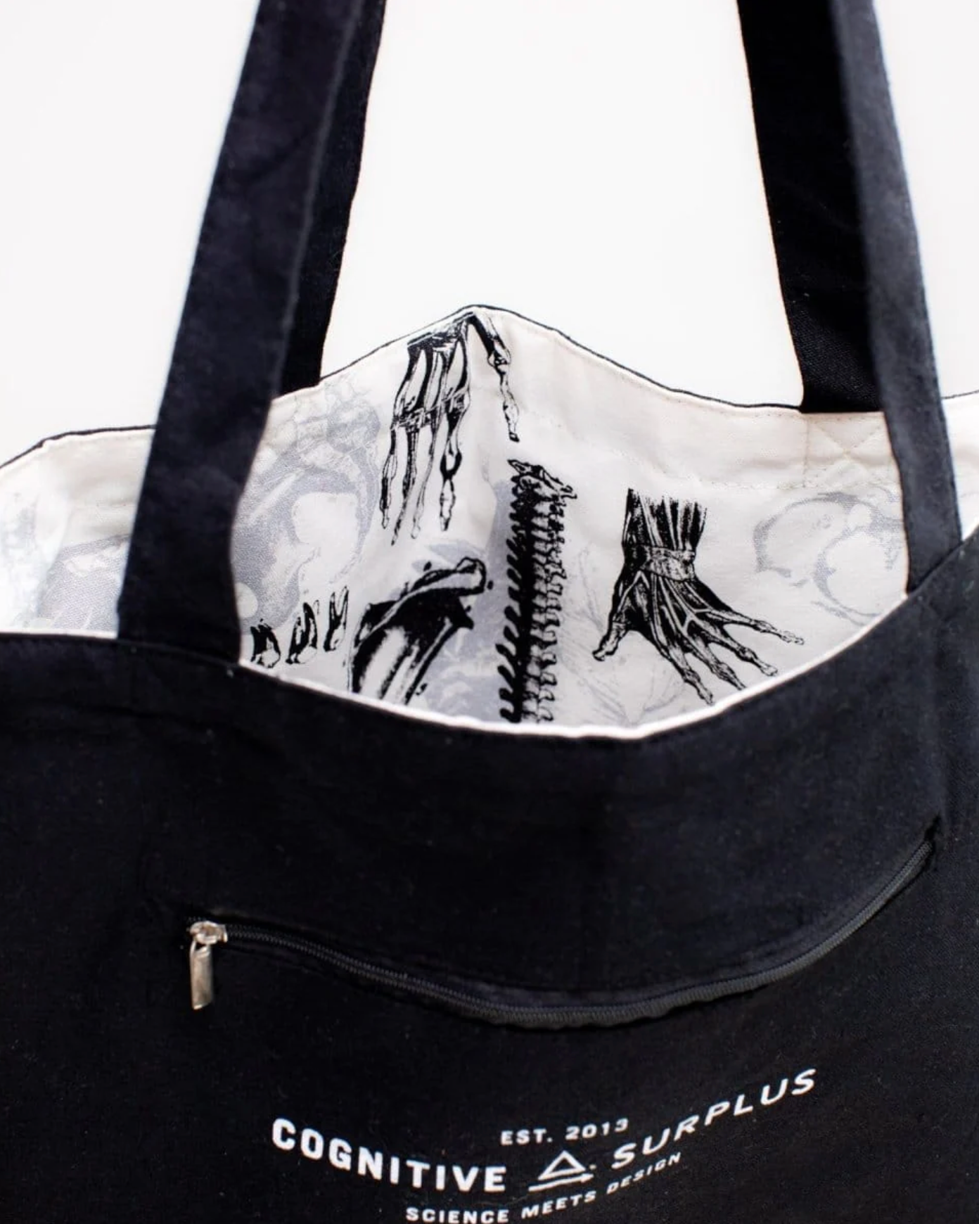 Skeleton Reversible Canvas Tote