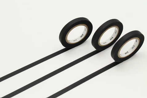 Slim Matte Black Washi Tape