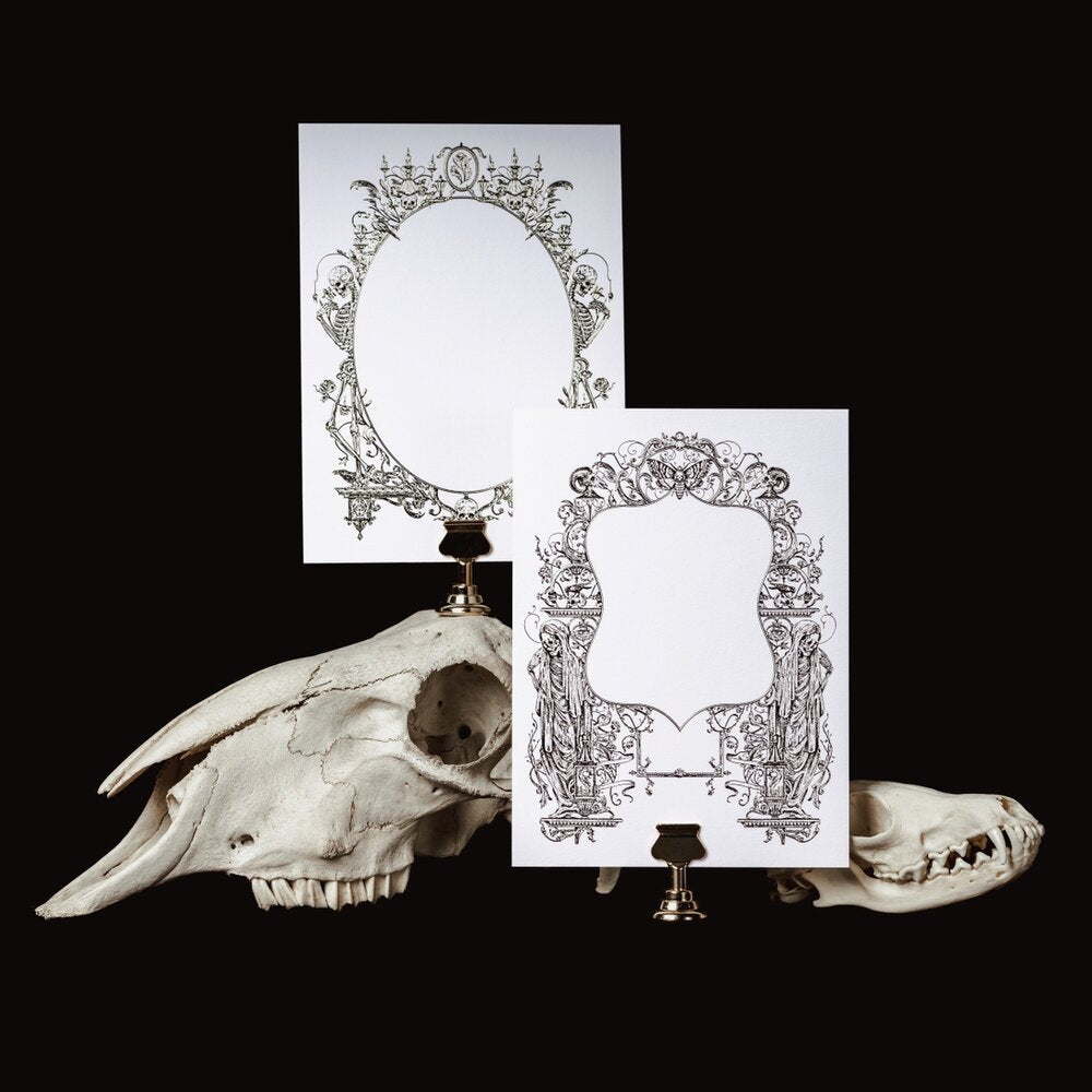 Silver Victorian Skeleton Card