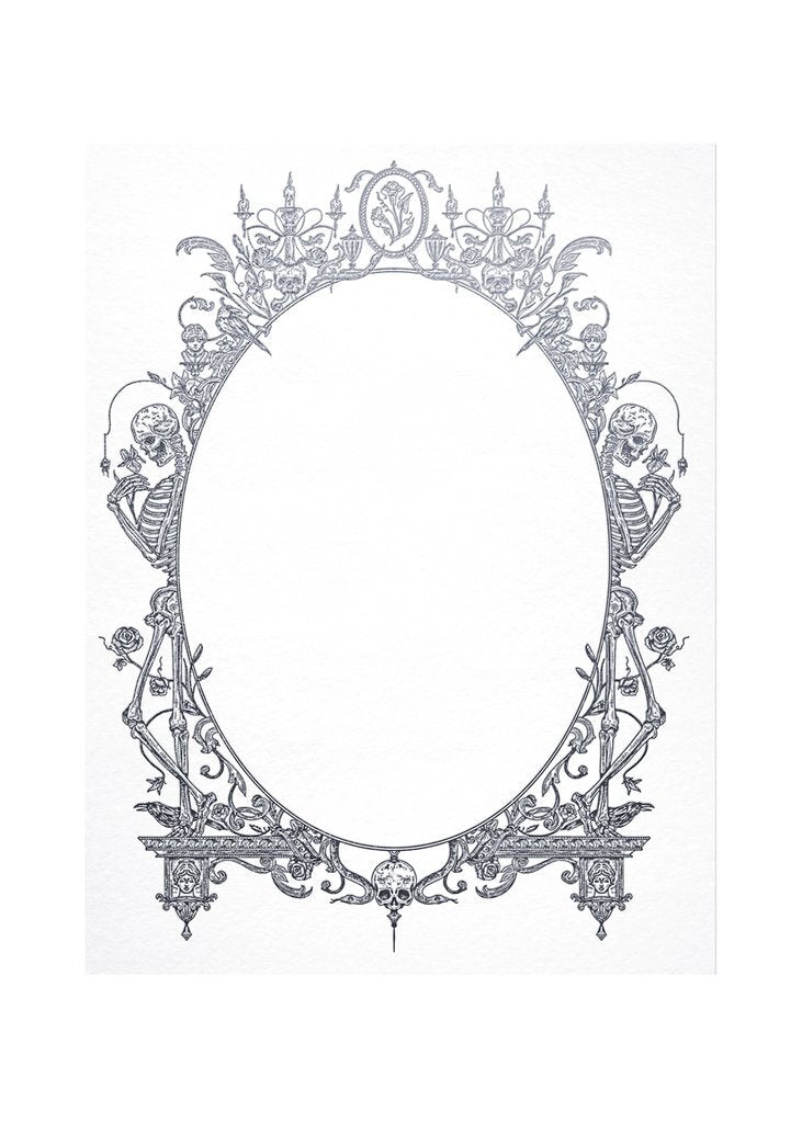 Silver Victorian Skeleton Card