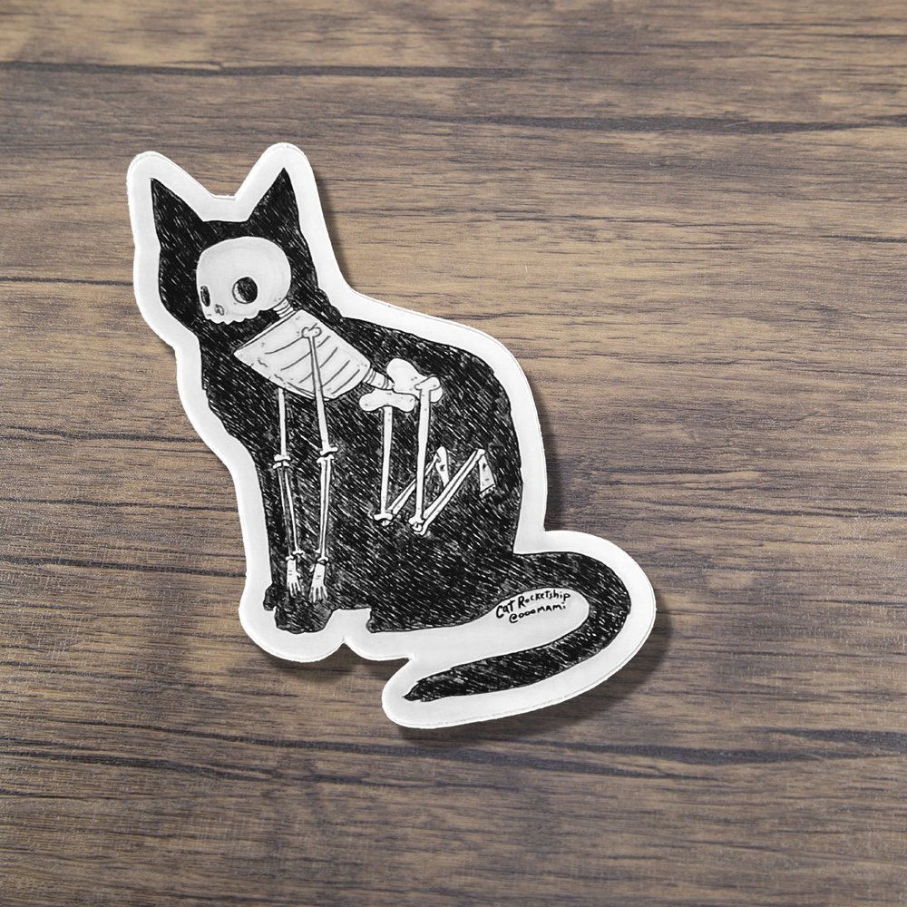 Skeletal Cat Sticker