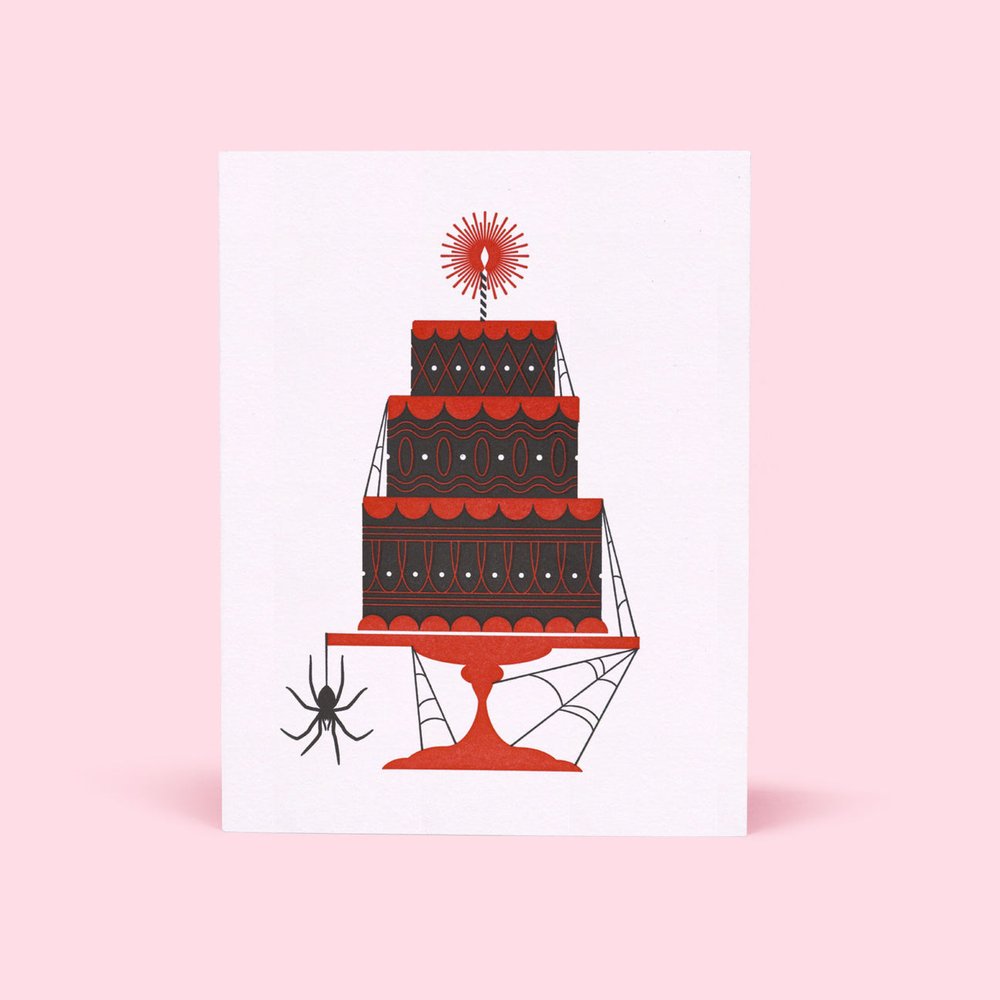 Spider Cake Letterpress Card