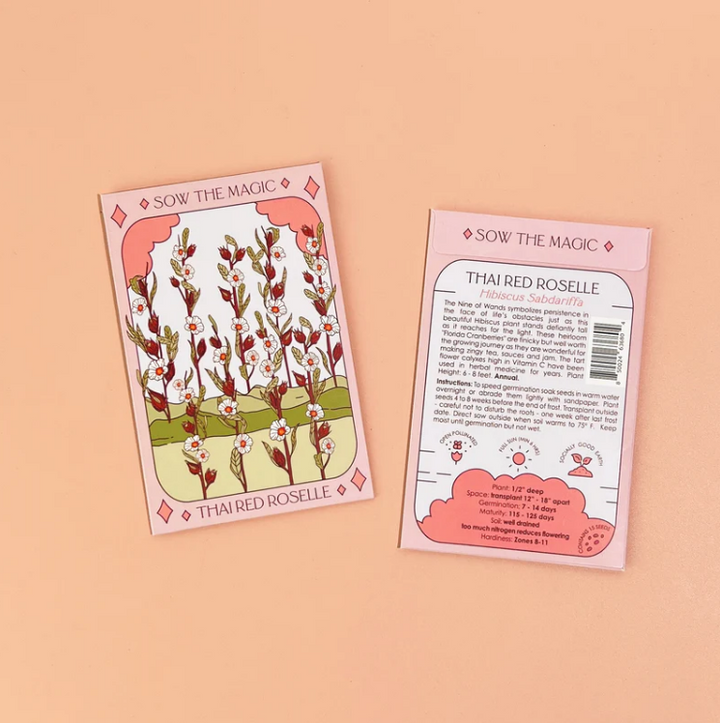Thai Red Roselle Hibiscus Tarot Seed Packet