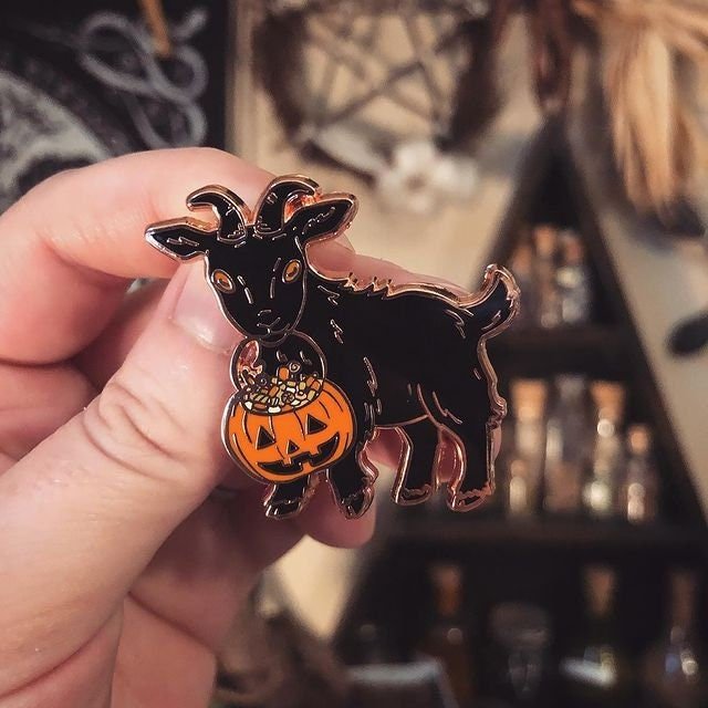 Trick-or-Treat Goat Pin
