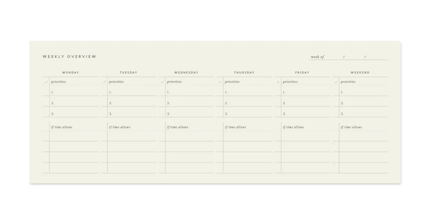 Weekly Overview Keyboard Planner