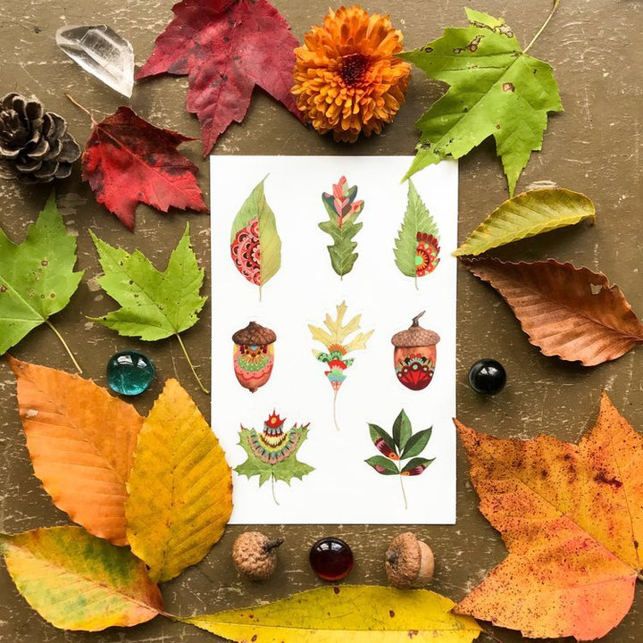 Woven Leaves Sticker Sheet