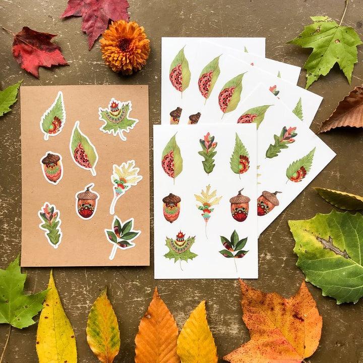 Woven Leaves Sticker Sheet