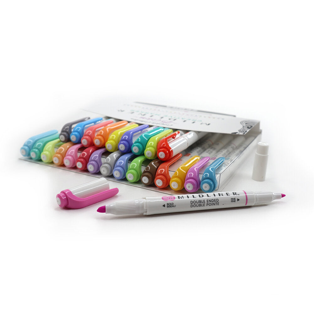 Zebra Mildliner Double-Sided Pens, Set of 25