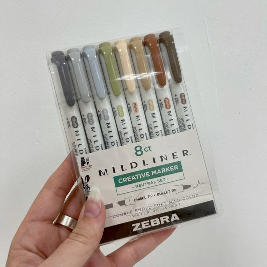 Zebra Mildliner Highlighter 8 Pack - Neutral