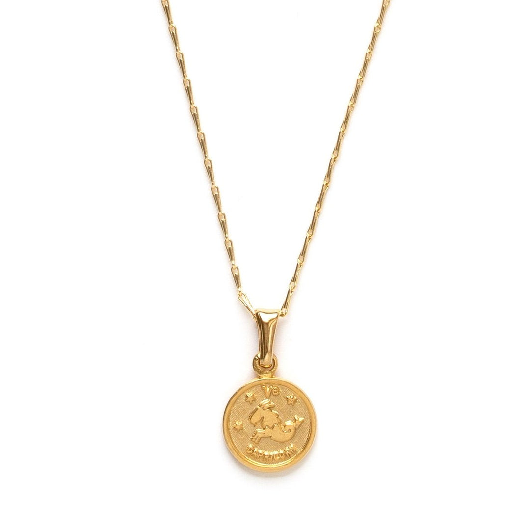 Zodiac Medallion Necklace - Capricorn