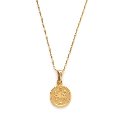 Zodiac Medallion Necklace - Leo