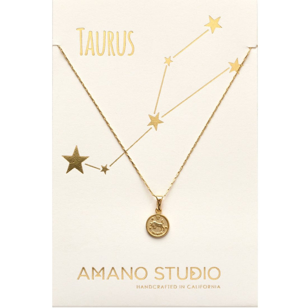 Zodiac Medallion Necklace - Taurus