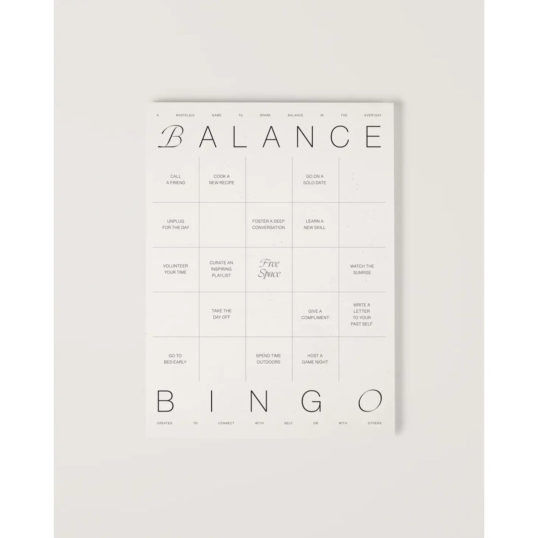 Balance Bingo Notepad - Wilde House Paper