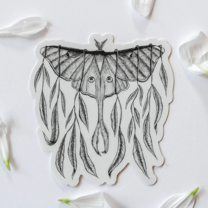 Leafy Luna Moth Sticker