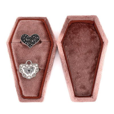 Lovers Rose Coffin Ring Box