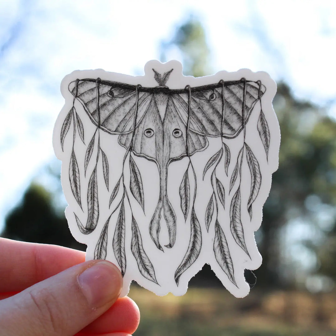 Leafy Luna Moth Sticker