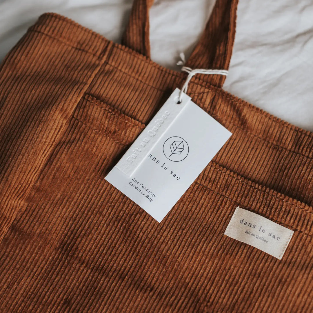 Double Pocket Tote Bag - Corduroy Olive