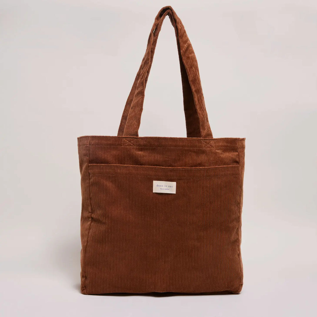 Double Pocket Tote Bag - Corduroy Olive